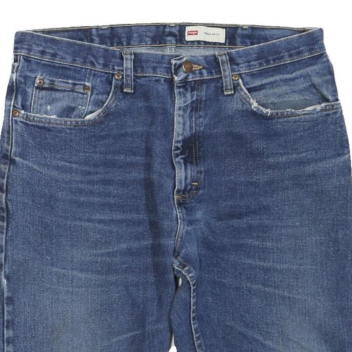 WRANGLER Mens Shorts Blue Denim L W36 Casual Classic Fit