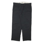 DICKIES Mens Cotton Blend Black Regular Straight Trousers W36 L27 Workwear Zip