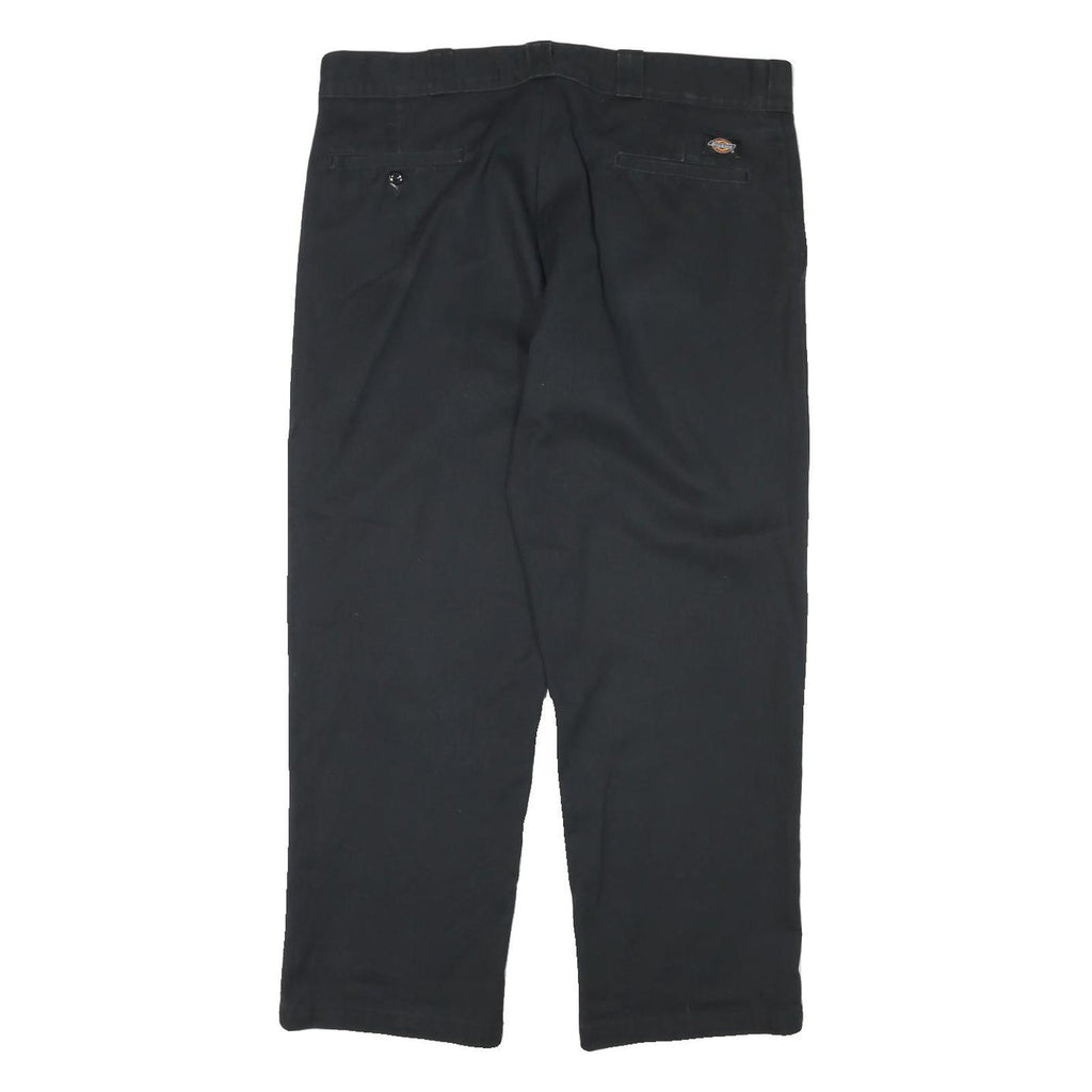 DICKIES Mens Cotton Blend Black Regular Straight Trousers W36 L27 Workwear Zip