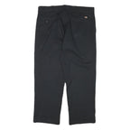 DICKIES Mens Cotton Blend Black Regular Straight Trousers W36 L27 Workwear Zip