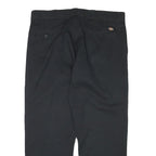 DICKIES Mens Cotton Blend Black Regular Straight Trousers W36 L27 Workwear Zip