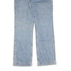 Womens Light Blue Cotton Regular Fit Straight Leg Denim Jeans W32 L32 Zip