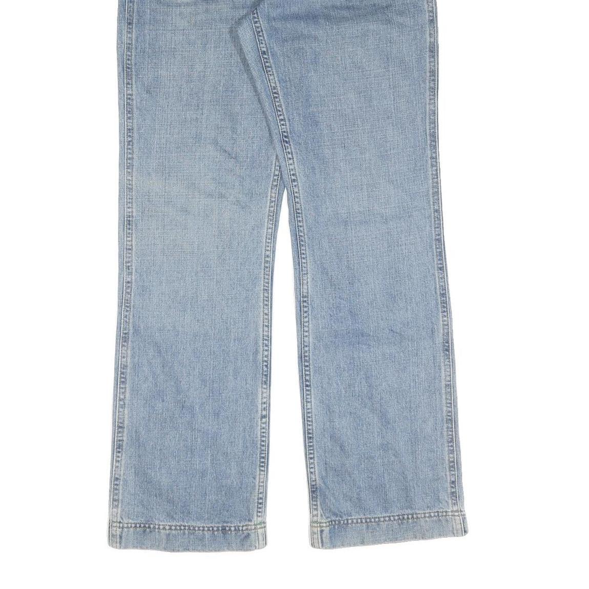 Womens Light Blue Cotton Regular Fit Straight Leg Denim Jeans W32 L32 Zip