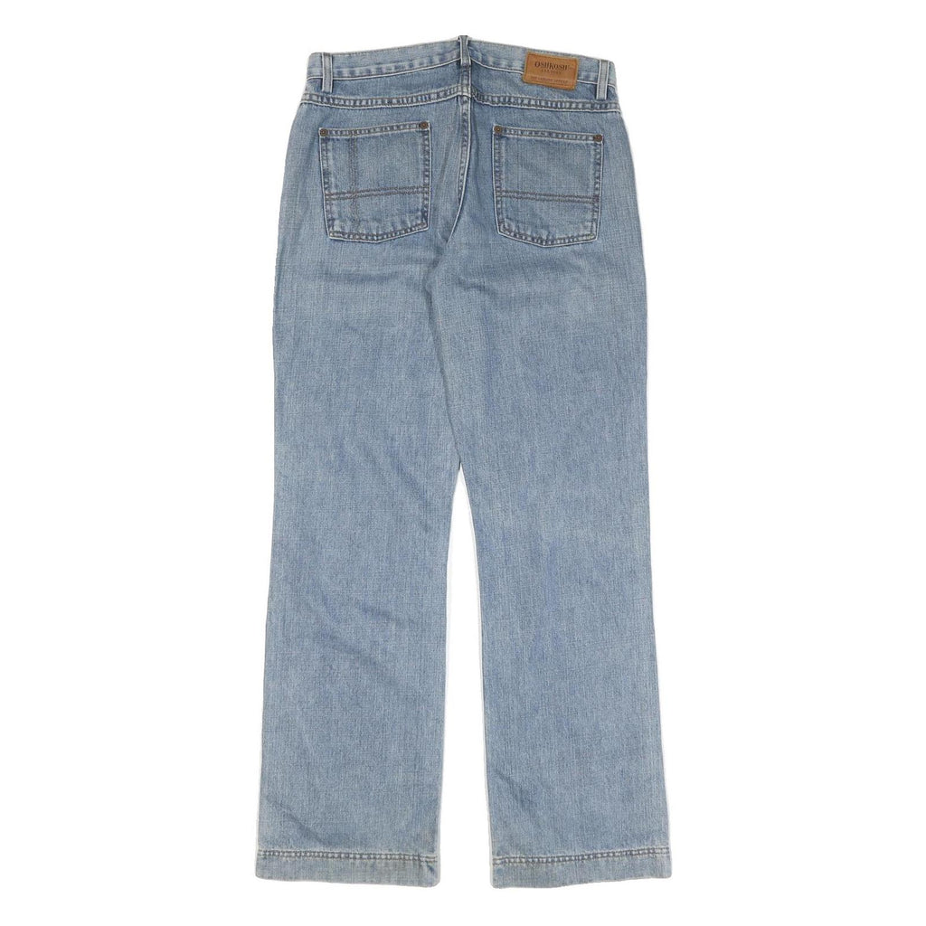 Womens Light Blue Cotton Regular Fit Straight Leg Denim Jeans W32 L32 Zip