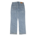 Womens Light Blue Cotton Regular Fit Straight Leg Denim Jeans W32 L32 Zip