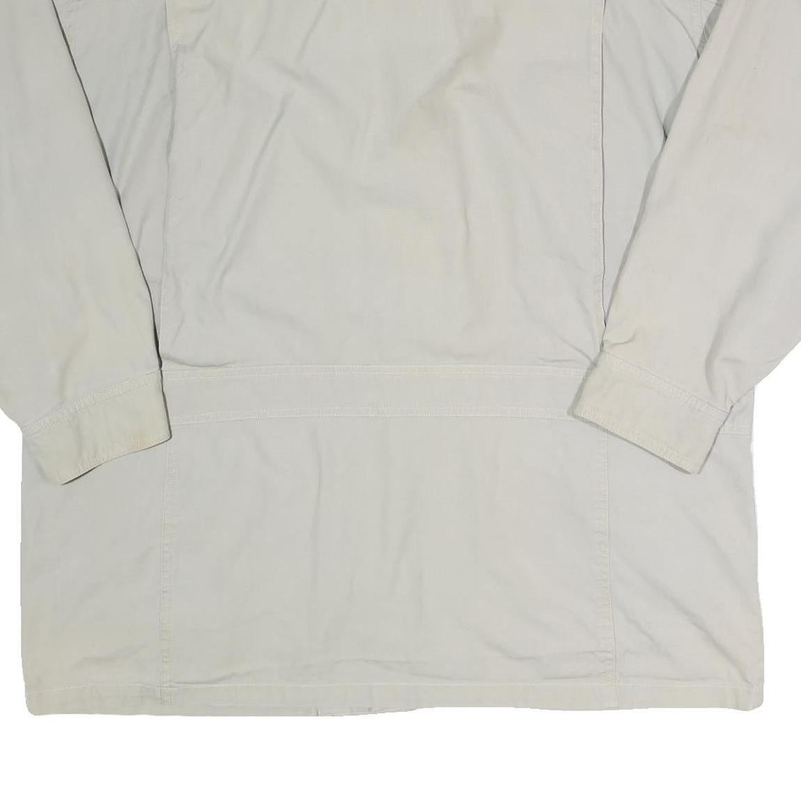 Mens Beige Cotton Button Jacket XL Casual Plain Lightweight Fall Outerwear