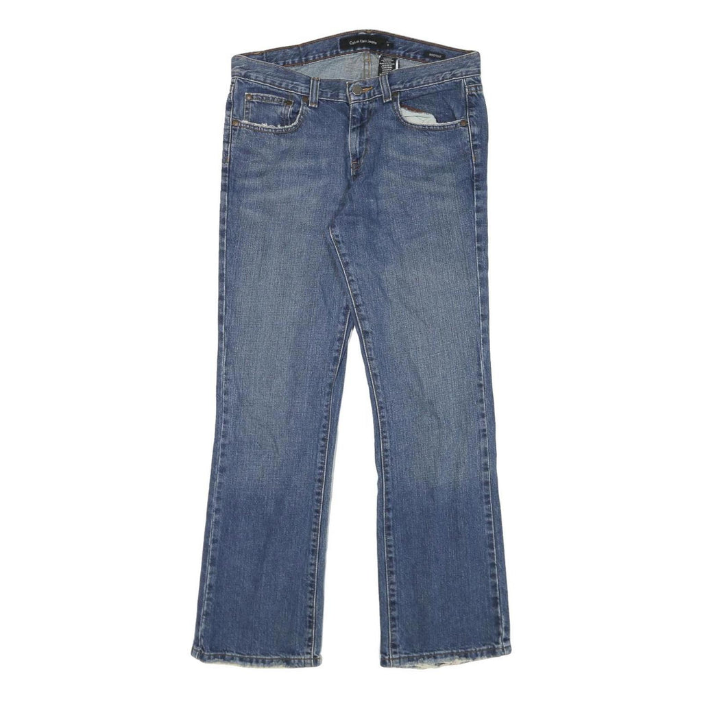 CALVIN KLEIN JEANS Womens Blue Regular Straight Denim Medium W31 L28 Zip Cotton
