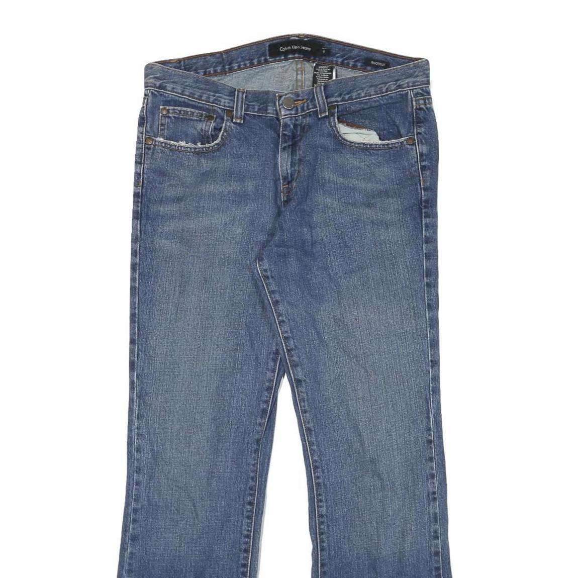 CALVIN KLEIN JEANS Womens Blue Regular Straight Denim Medium W31 L28 Zip Cotton