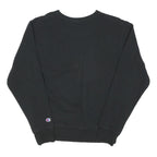 CHAMPION Mens Black S Crew Neck Sweatshirt Classic Logo Embroidered Cotton Blend