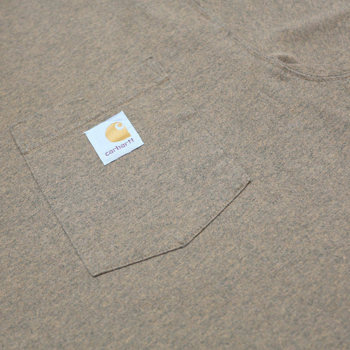 CARHARTT Mens Brown Pocket T-Shirt L Short Sleeve Crew Neck Classic Cotton Blend