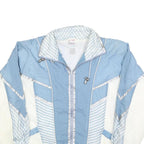 SECOND WIND Womens Blue & White Nylon Zip Jacket S Striped Sport Casual