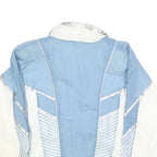 SECOND WIND Womens Blue & White Nylon Zip Jacket S Striped Sport Casual