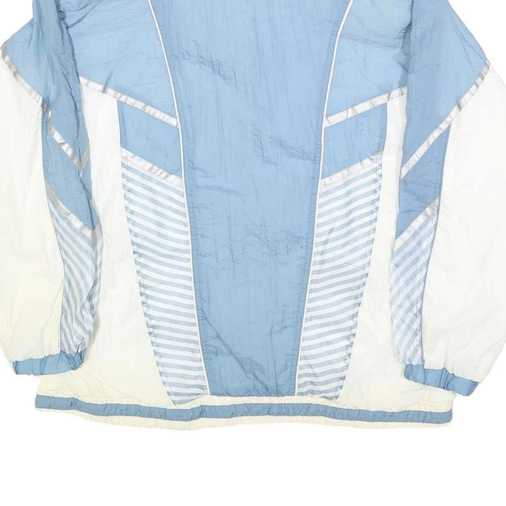 SECOND WIND Womens Blue & White Nylon Zip Jacket S Striped Sport Casual
