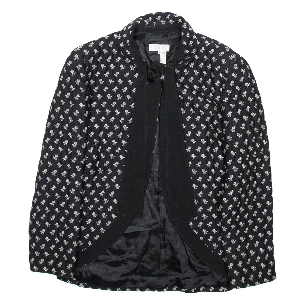 BUGATTI Womens Overcoat Jacket Black Wool Floral M