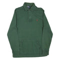 POLO RALPH LAUREN Mens Green Long Sleeve Plain M Cotton Blend Polo Shirt