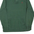 POLO RALPH LAUREN Mens Green Long Sleeve Plain M Cotton Blend Polo Shirt
