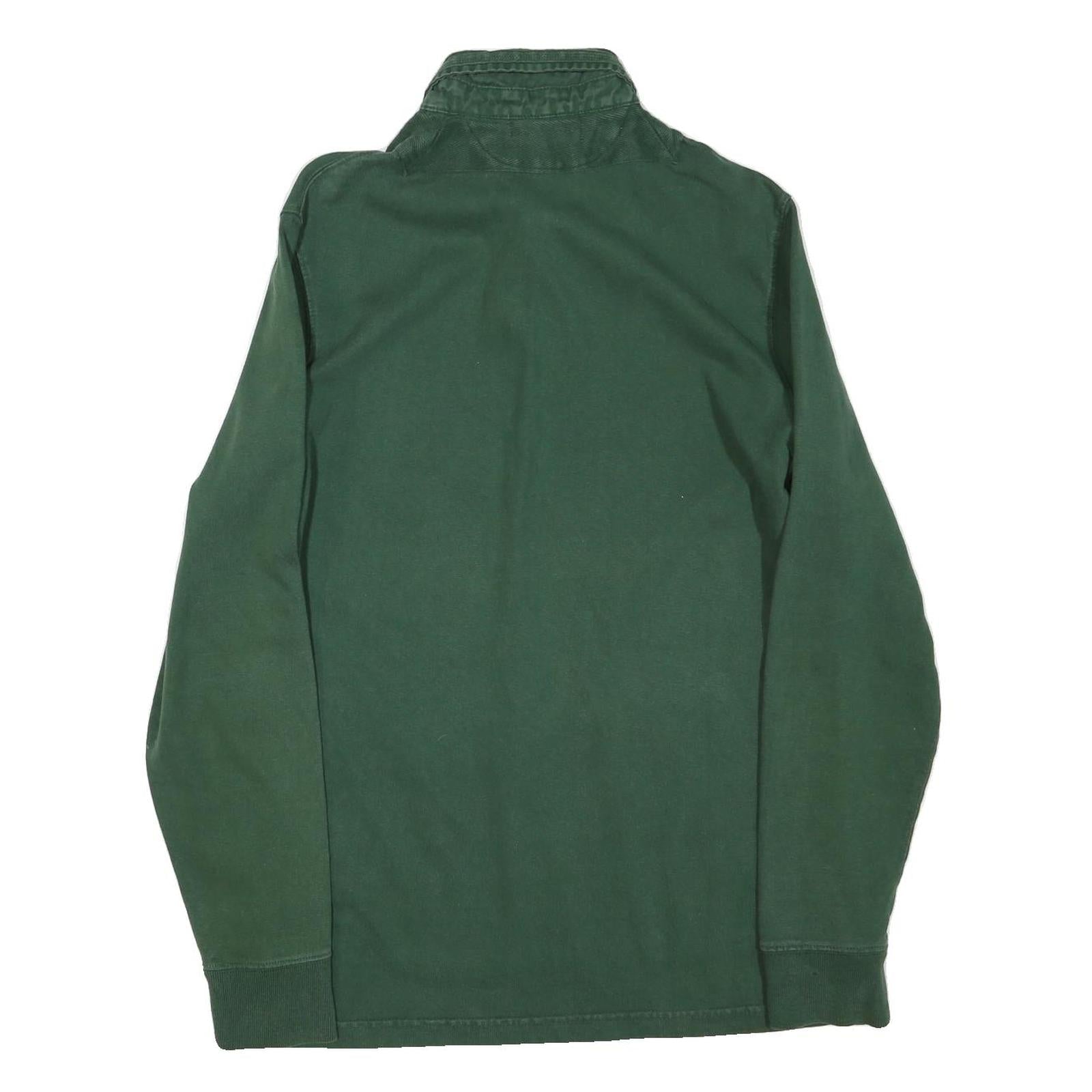 POLO RALPH LAUREN Mens Green Long Sleeve Plain M Cotton Blend Polo Shirt