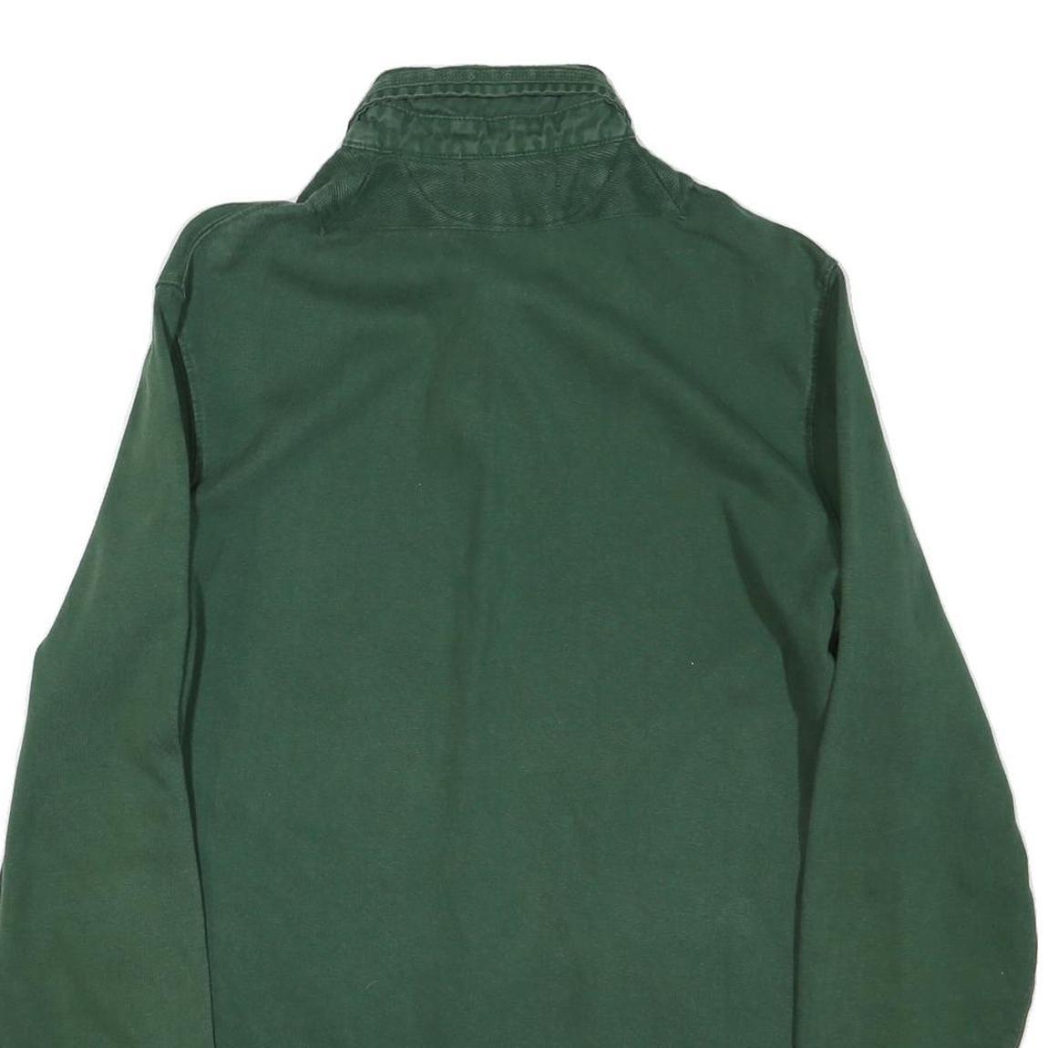 POLO RALPH LAUREN Mens Green Long Sleeve Plain M Cotton Blend Polo Shirt