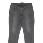 LEVI'S Womens Regular Fit Skinny Black Denim Raw Hem Jeans W28 L27