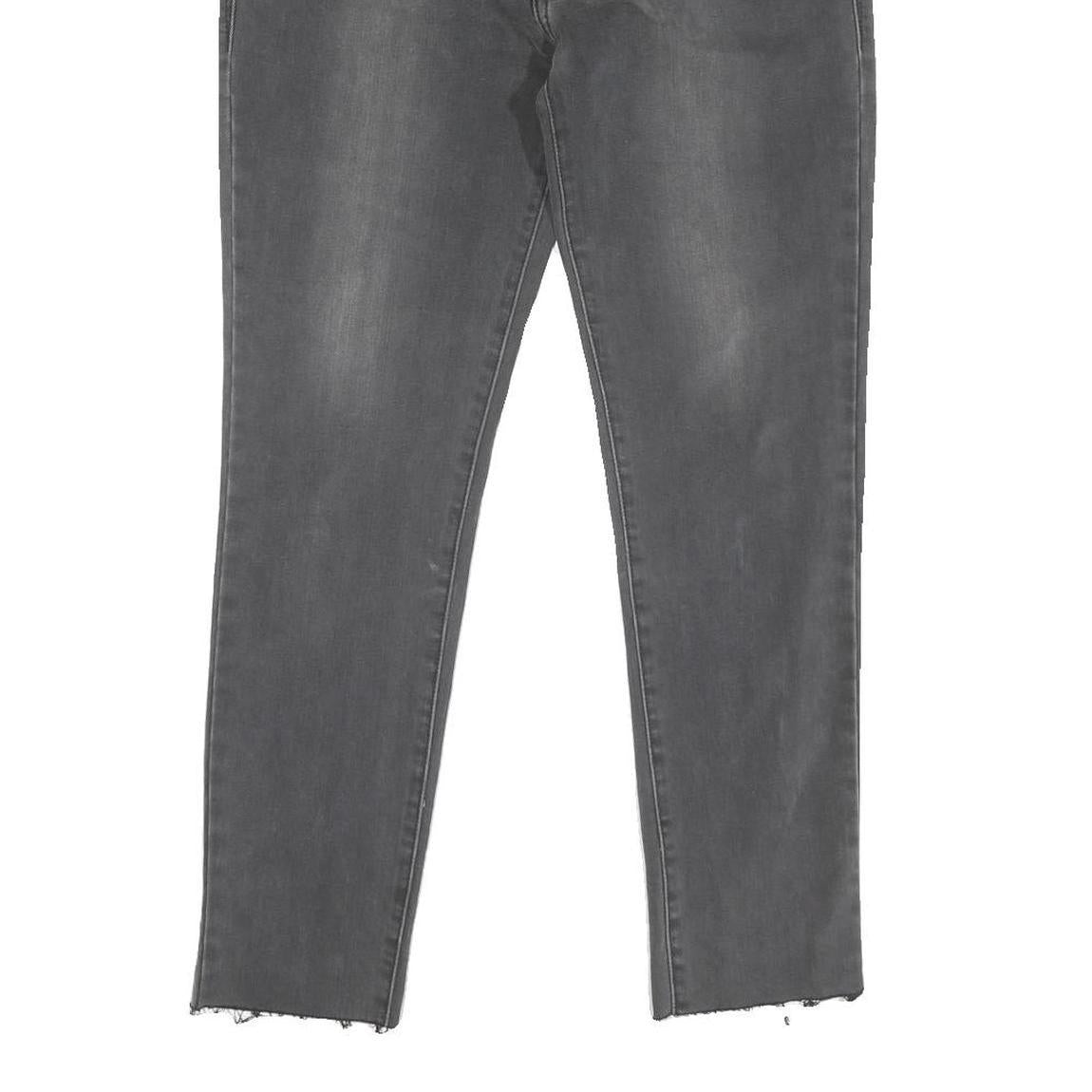 LEVI'S Womens Regular Fit Skinny Black Denim Raw Hem Jeans W28 L27