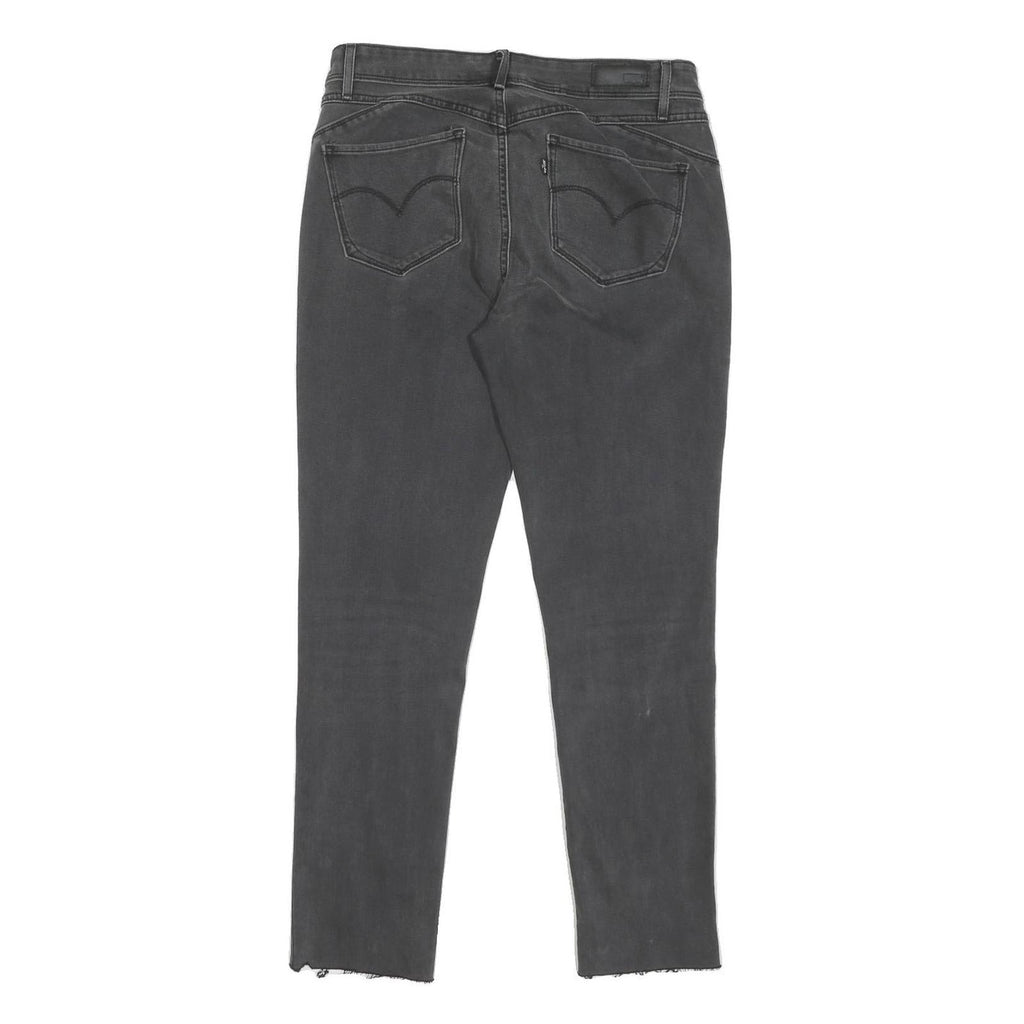 LEVI'S Womens Regular Fit Skinny Black Denim Raw Hem Jeans W28 L27