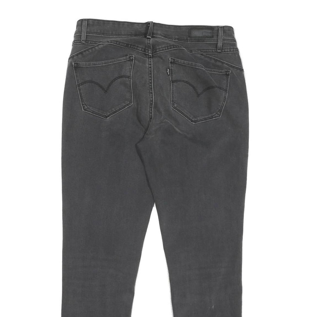 LEVI'S Womens Regular Fit Skinny Black Denim Raw Hem Jeans W28 L27