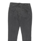 LEVI'S Womens Regular Fit Skinny Black Denim Raw Hem Jeans W28 L27