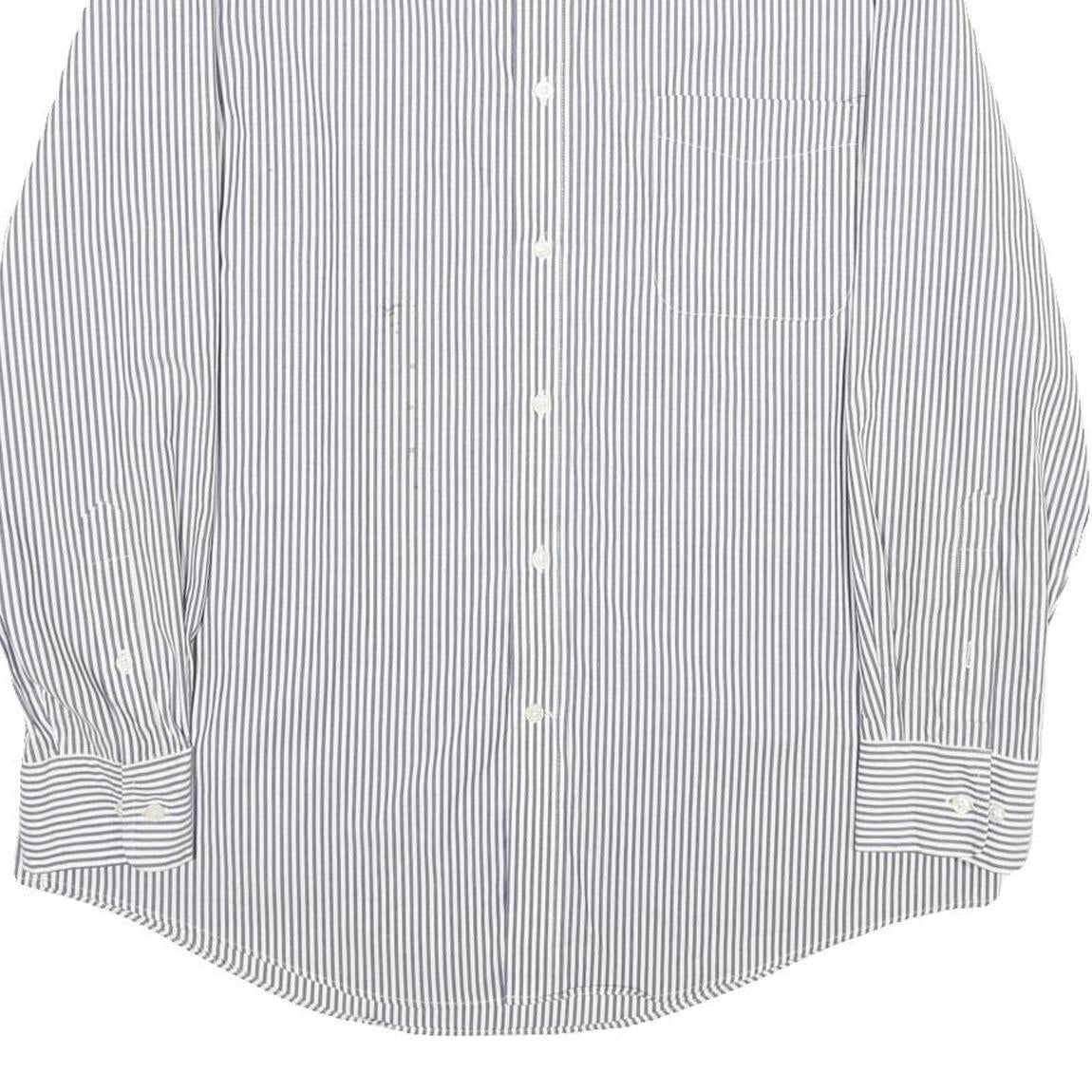 LAUREN RALPH LAUREN Mens Blue Striped Shirt L Cotton Button Down Formal