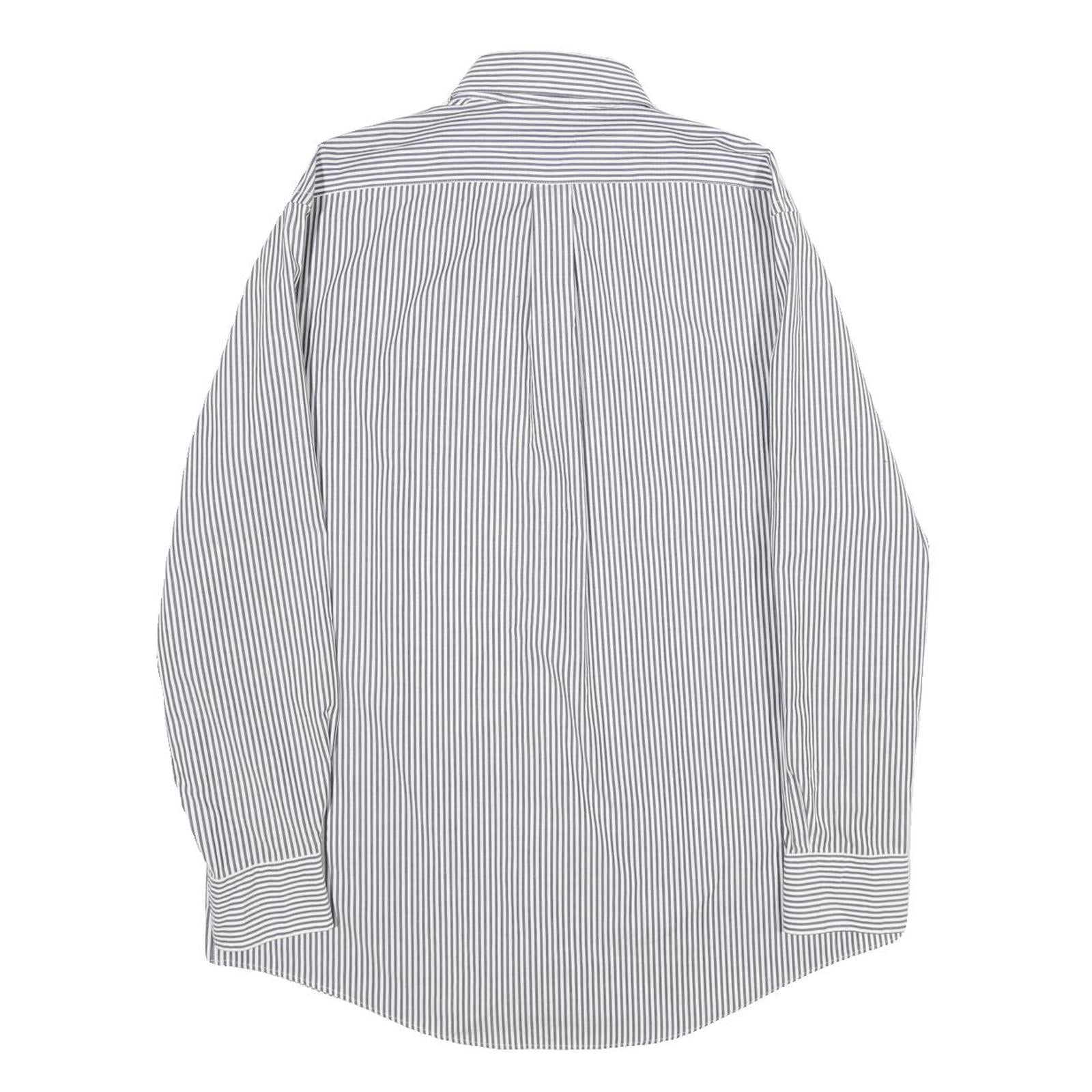 LAUREN RALPH LAUREN Mens Blue Striped Shirt L Cotton Button Down Formal