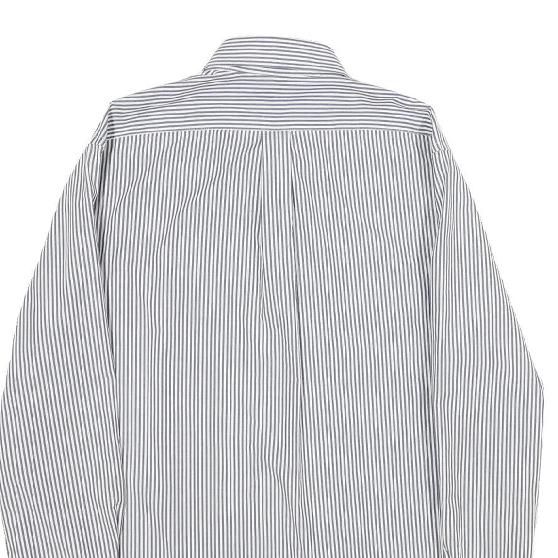 LAUREN RALPH LAUREN Mens Blue Striped Shirt L Cotton Button Down Formal