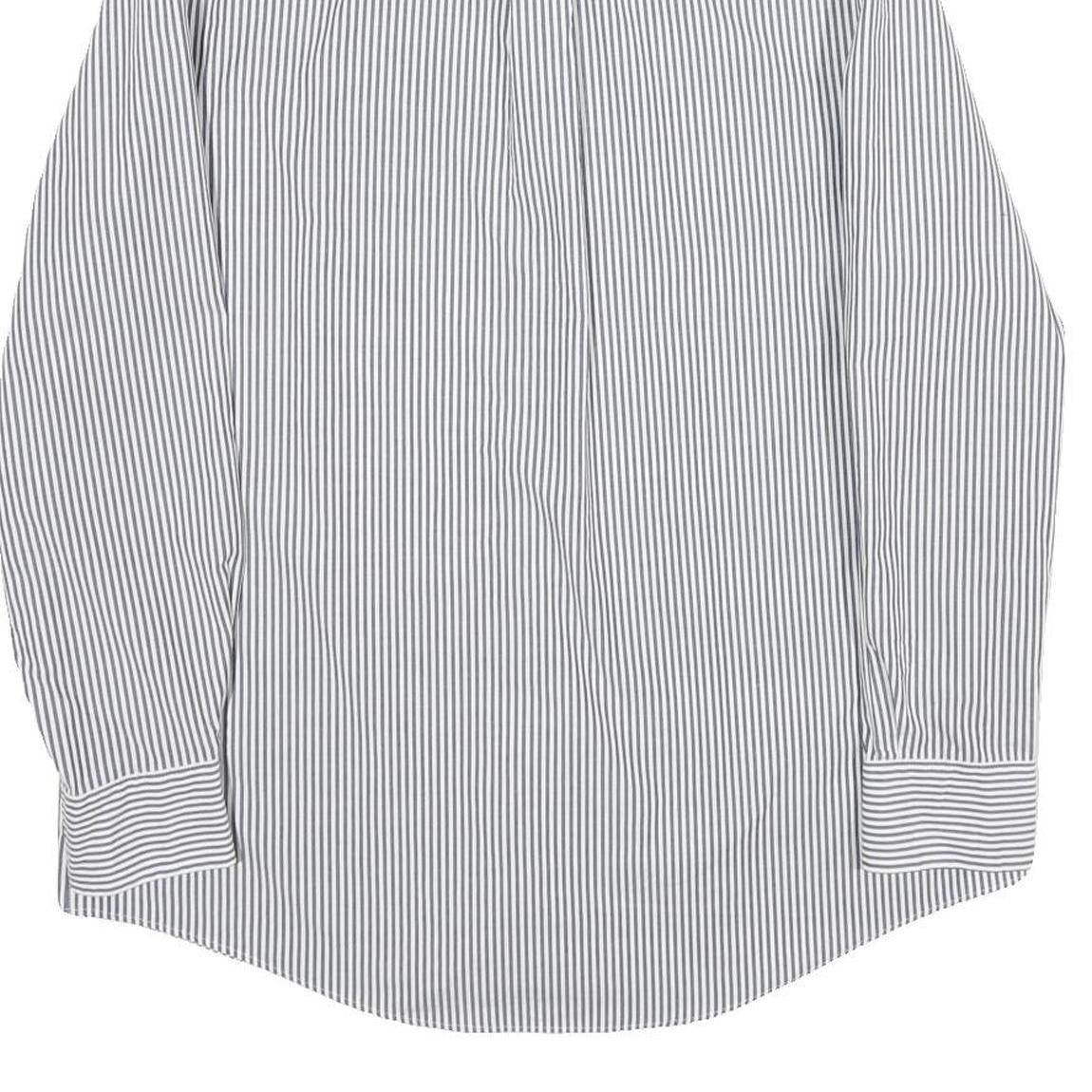 LAUREN RALPH LAUREN Mens Blue Striped Shirt L Cotton Button Down Formal