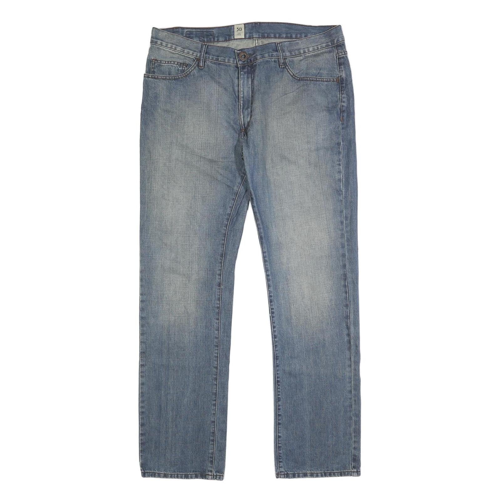 VOLCOM Mens Jeans Blue Regular Straight Denim Light W38 L34 Classic Casual