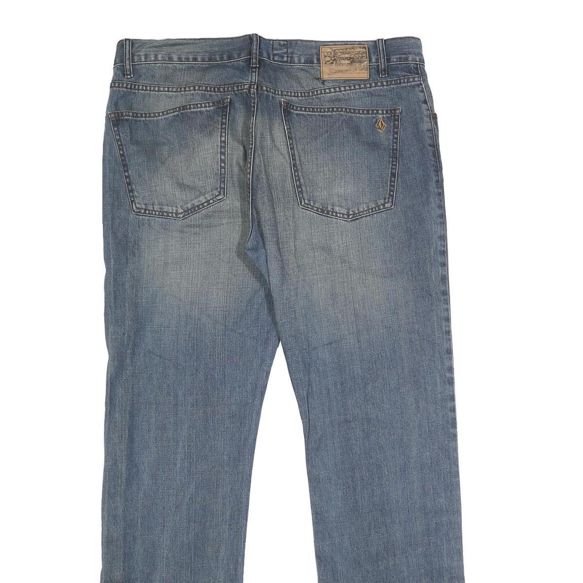 VOLCOM Mens Jeans Blue Regular Straight Denim Light W38 L34 Classic Casual