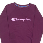 CHAMPION Womens Sweatshirt Purple Crew Neck XS