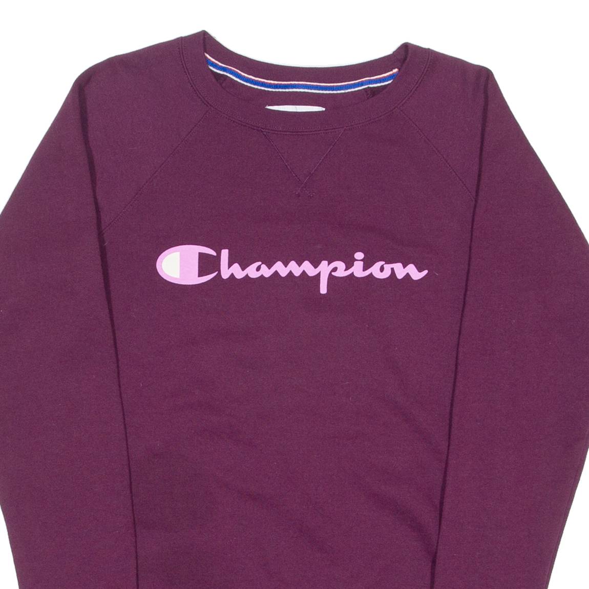 CHAMPION Womens Sweatshirt Purple Crew Neck XS