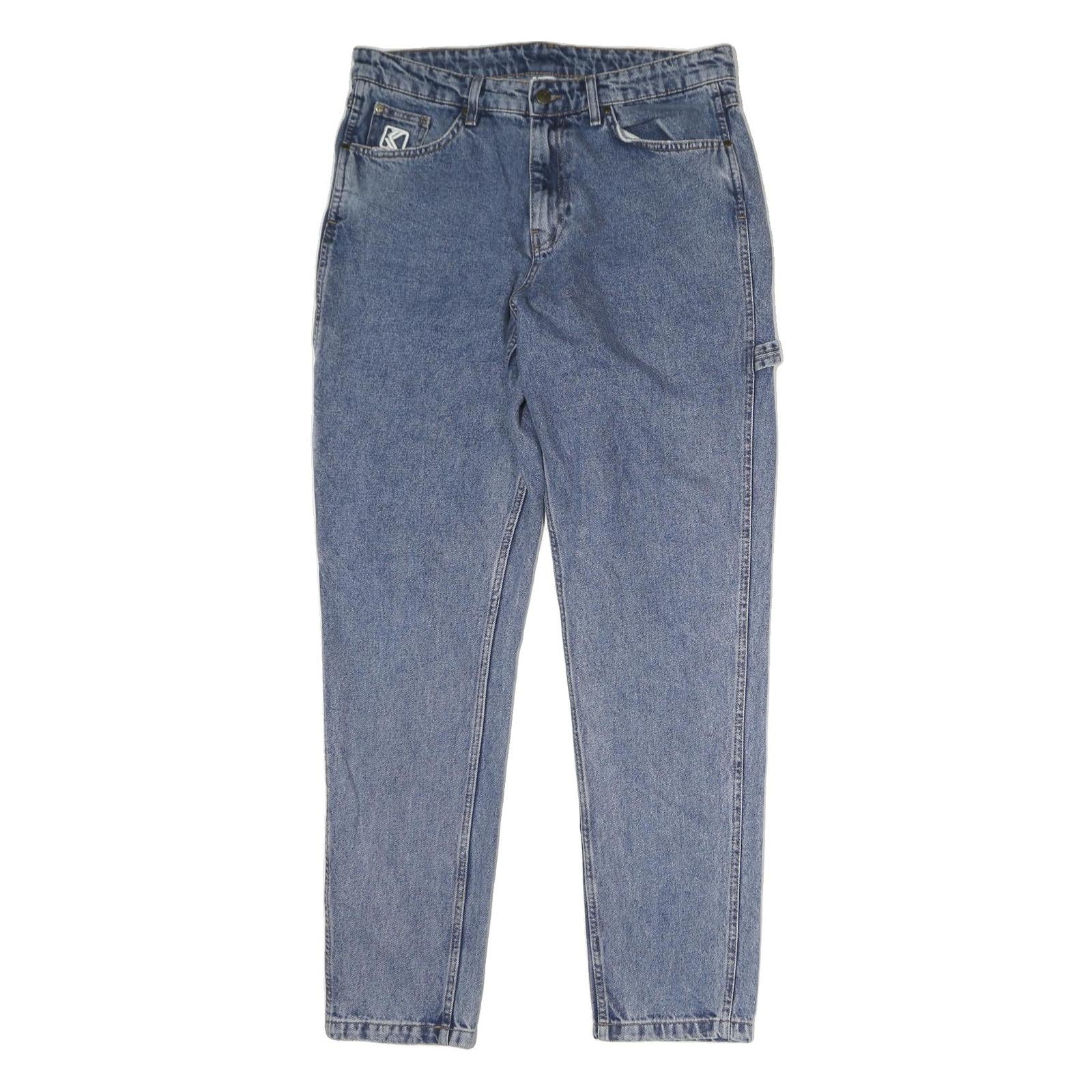 KARL KANI Mens Jeans Blue Regular Straight Denim Medium W36 L33 Logo Embroidery