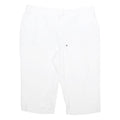 PAPAYA Womens White Relaxed Straight Woven Trousers W40 L19 Drawstring Waist