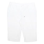 PAPAYA Womens White Relaxed Straight Woven Trousers W40 L19 Drawstring Waist