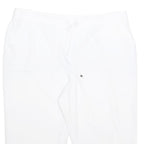 PAPAYA Womens White Relaxed Straight Woven Trousers W40 L19 Drawstring Waist