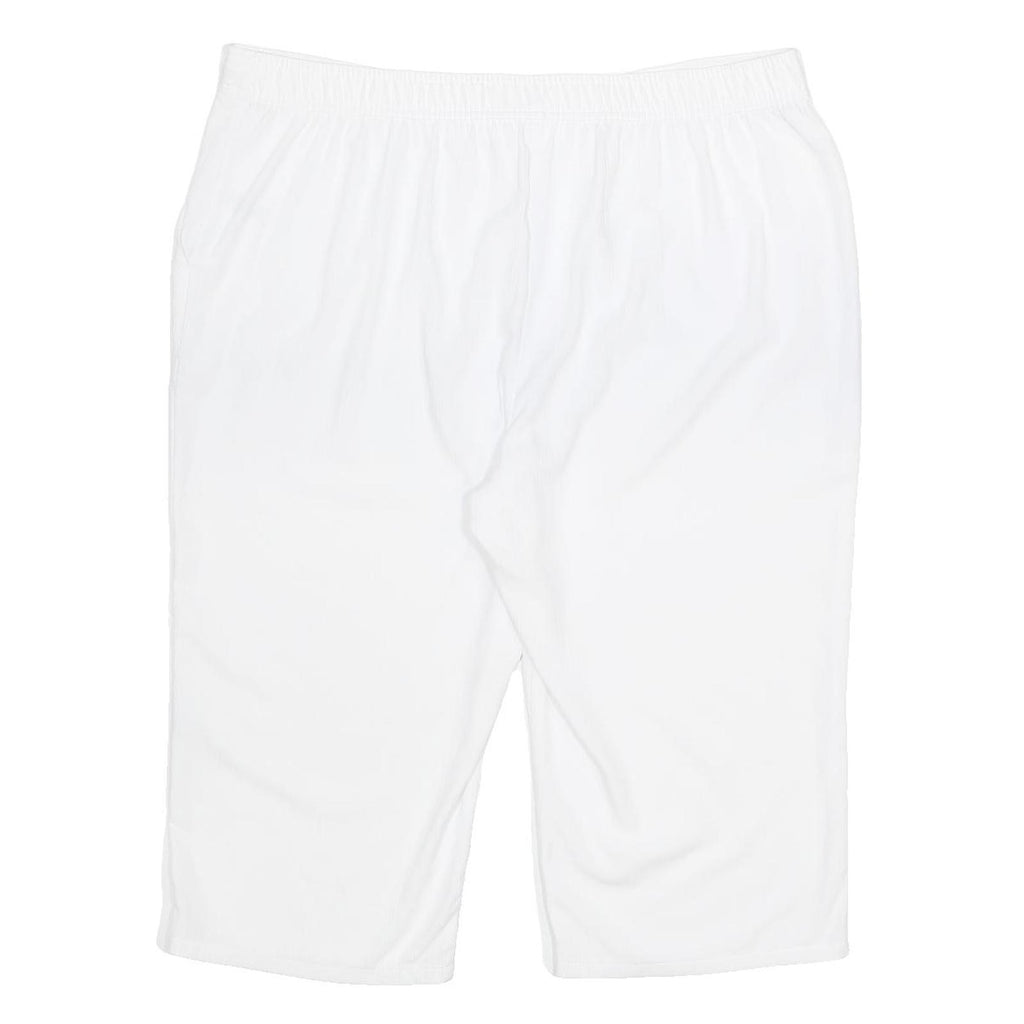 PAPAYA Womens White Relaxed Straight Woven Trousers W40 L19 Drawstring Waist