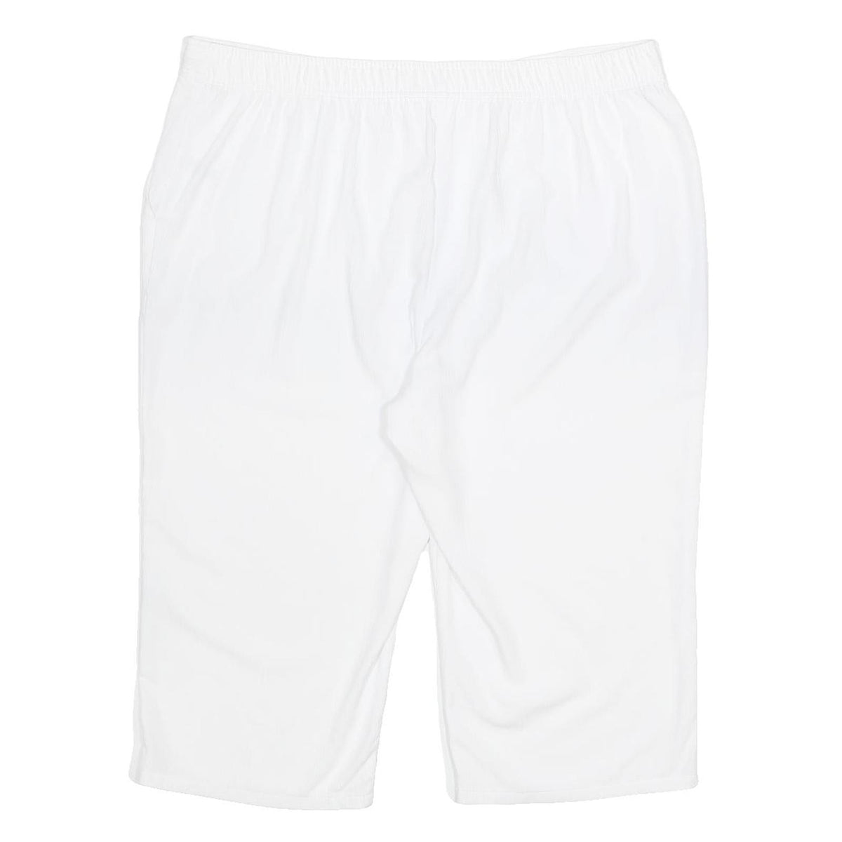 PAPAYA Womens White Relaxed Straight Woven Trousers W40 L19 Drawstring Waist