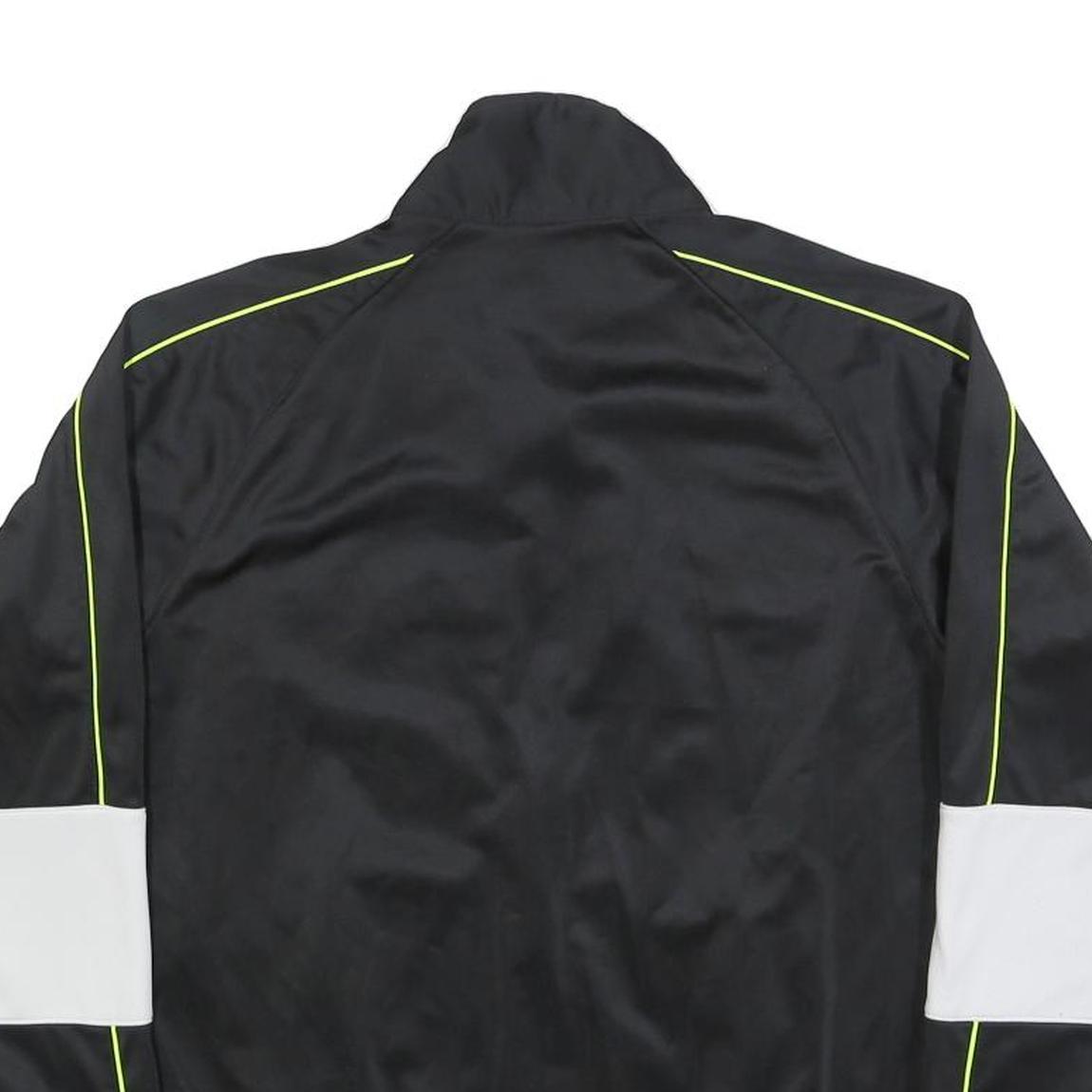 CHAMPION Mens Black & White Logo Track Jacket S Polyester Zip Athletic