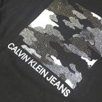 CALVIN KLEIN JEANS Womens Black Cotton Blend Pullover Sweatshirt S Logo Print