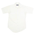 VAN HEUSEN Mens White Plain Short Sleeve Shirt S Cotton Button Collar Casual