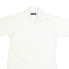 VAN HEUSEN Mens White Plain Short Sleeve Shirt S Cotton Button Collar Casual