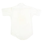 VAN HEUSEN Mens White Plain Short Sleeve Shirt S Cotton Button Collar Casual