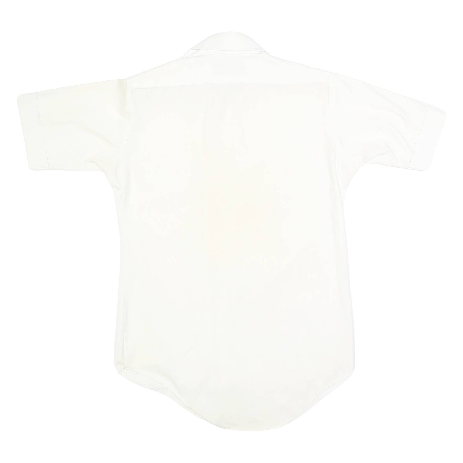 VAN HEUSEN Mens White Plain Short Sleeve Shirt S Cotton Button Collar Casual