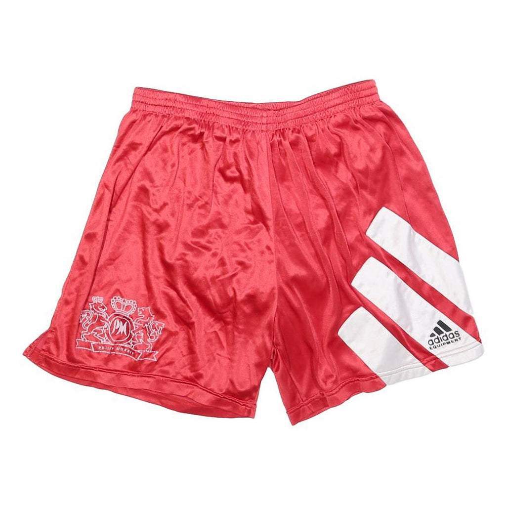 ADIDAS Mens Shorts Red White Casual M W28 Polyester Blend Sports Logo Design