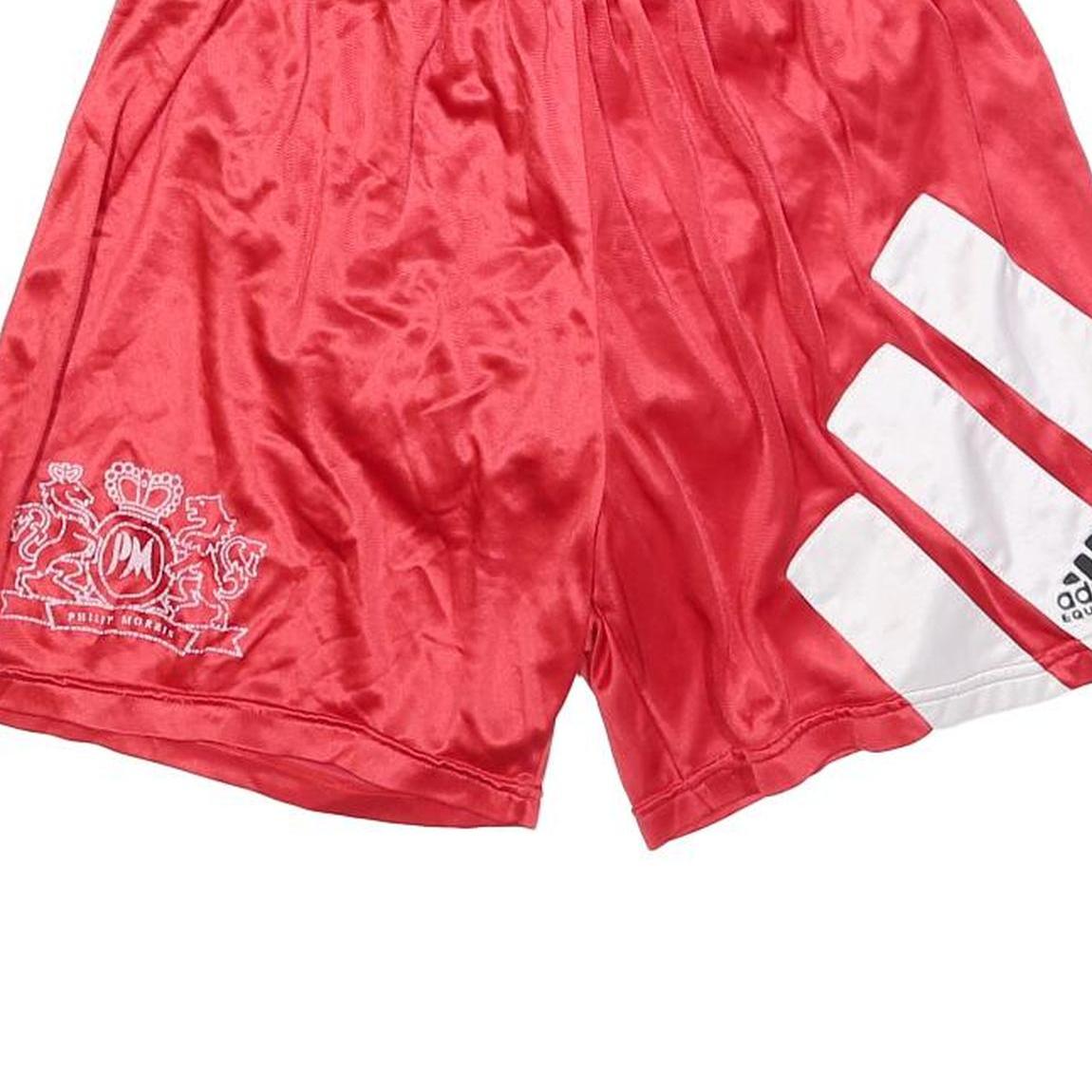 ADIDAS Mens Shorts Red White Casual M W28 Polyester Blend Sports Logo Design