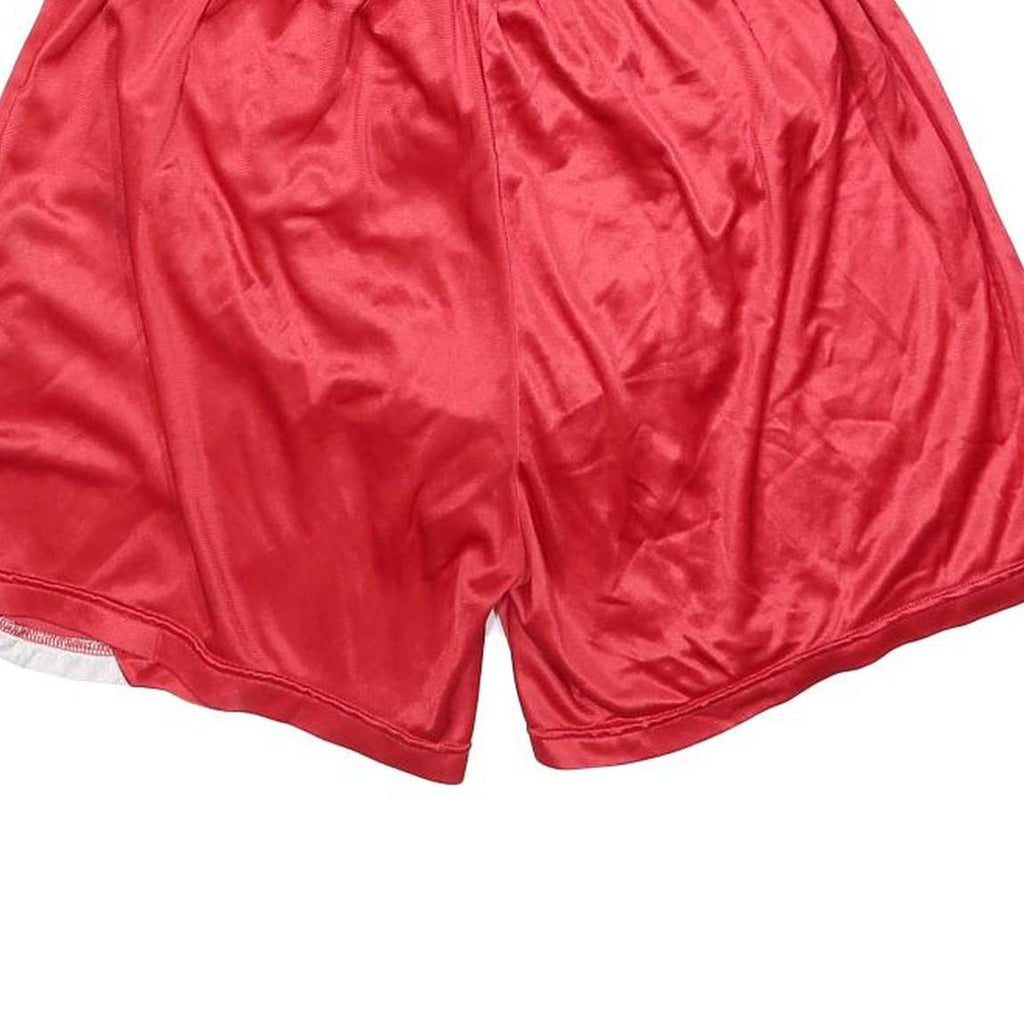 ADIDAS Mens Shorts Red White Casual M W28 Polyester Blend Sports Logo Design